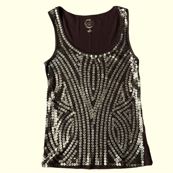 Michael Kors brown / bronze  / gold sequin tank top. Size Medium EUC - Picture 9 of 9